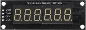 0.36in LED Digital Tube Display Control Module TM1637 LED Display Tube Clock Module 6-Digit 7-Segment(White)