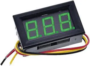 0.56IN Mini Digital Voltmeter 2 Wire LED Digital Display Panel Voltage Meter DC 5-120V for Motorcycle Battery Monitor for Car(Green)