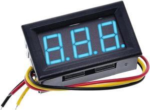 0.56IN Mini Digital Voltmeter 2 Wire LED Digital Display Panel Voltage Meter DC 5-120V for Motorcycle Battery Monitor for Car(Blue)