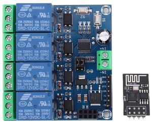 4 Way Wireless Smart WiFi Relay Module ESP8266 Things Smart Home Phone APP Remote Control Switch Compatible with Arduino
