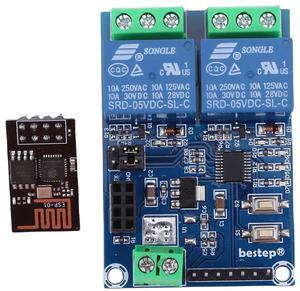 2 Way Wireless Smart WiFi Relay Module ESP8266 Things Smart Home Phone APP Remote Control Switch Compatible with Arduino