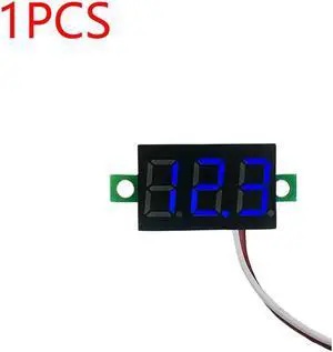 0.28 Inch 2 wires DC 5V-30V Mini Digital Voltmeter Voltage Tester Meter LED Screen meter(1PCS Blue)