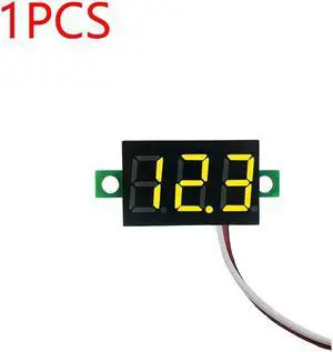 0.28 Inch 2 wires DC 5V-30V Mini Digital Voltmeter Voltage Tester Meter LED Screen meter(1PCS Yellow)