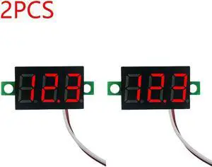 0.28 Inch 2 wires DC 5V-30V Mini Digital Voltmeter Voltage Tester Meter LED Screen meter(2PCS Red)
