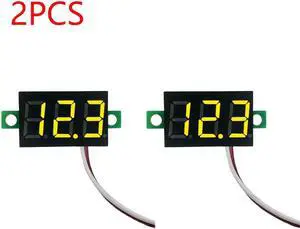 0.28 Inch 2 wires DC 5V-30V Mini Digital Voltmeter Voltage Tester Meter LED Screen meter(2PCS Yellow)