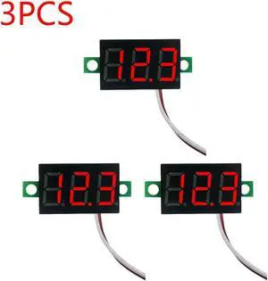0.28 Inch 2 wires DC 5V-30V Mini Digital Voltmeter Voltage Tester Meter LED Screen meter(3PCS Red)