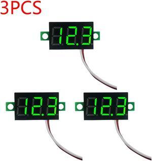 0.28 Inch 2 wires DC 5V-30V Mini Digital Voltmeter Voltage Tester Meter LED Screen meter(3PCS Green)