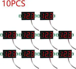 0.28 Inch 2 wires DC 5V-30V Mini Digital Voltmeter Voltage Tester Meter LED Screen meter(10PCS Red)