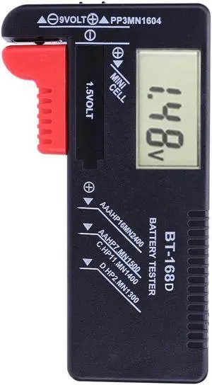 Digital/Indicator Lithium Battery Capacity Tester Voltage Meters Easy-to-Read Display AAA AA Button Cell Universal Test(168D)