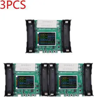 Type-C LCD Display Battery Capacity Tester MAh MWh 18650 Lithium Battery Capacity Detector Module 0-9999mAh Accessories(3PCS)