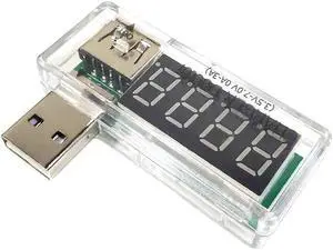 Digital USB Mobile Power charging current voltage Tester Meter Mini USB charger doctor voltmeter ammeter Turn transparent(white)
