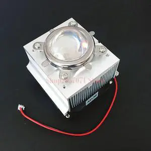 1pc Aluminium Heat Sink Cooling Fan 20W 50W 100W High Power Led Light  60degree 44mm Lens +Reflector +Bracket
