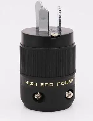 2 pieces Hi-End Rhodium Plated AU Mains Power Plug Male Copper Connector Cable Cord 3 Pin HiFi