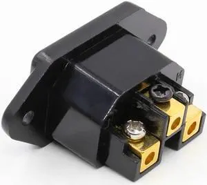 10 piece  FI-07(G) 24K Gold plated IEC Socket Mains Power Inlet Socket Male Panel Entry Plug HiFi