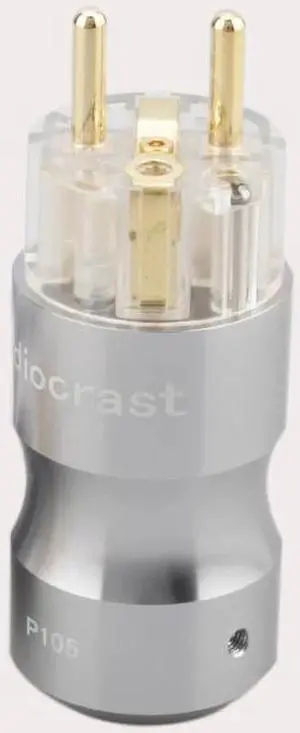 pair P105TG 24k Gold plated Power connetor Europe EU Power Plug Transparent IEC Audio Connector(One Male)