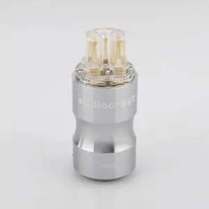 pair P105TG 24k Gold plated Power connetor Europe EU Power Plug Transparent IEC Audio Connector(One Female)