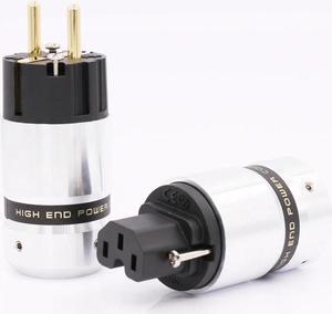 Hi-End Gold Plated Power plug IEC Connector for DIY Mains power cable