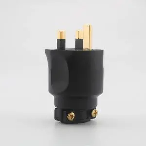 FI-UK(G) Hi-end AC power electric(M) fused 13A male 3 pin UK British plug fuse Connector Plug(Gold Plated)