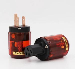 P-046E Pure Red-Copper US Power plug + C-046E IEC Connector Series for power cable(1 pair)