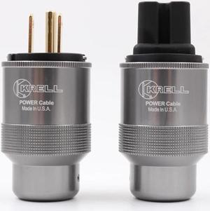 One pair Gold Plated US Power Plug Connector American Standard Power Cord Plug+IEC Female Terminals