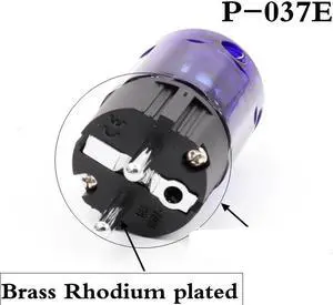 Hifi 2pcs Brass P-037E EU Power plug connector for Diy  Audio power cable