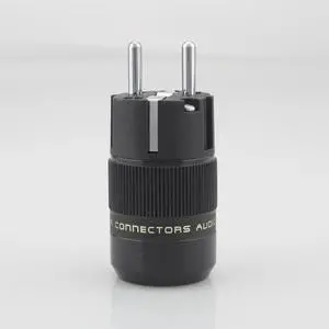 One Pair PE+PC Rhodium Plated EUR EU Power Plug & IEC Connector plug(only male)