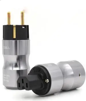 one pair 24k gold plated audio power plug for audio power wire