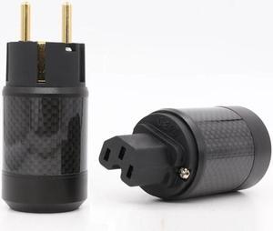 Hi-End Gold Plated EU Power Plug Power Connector hifi IEC Connector