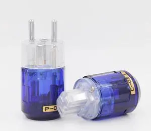 Pair P037E Platinum Plated EU Power plug + C-037 IEC Connecter DIY Cable power cord plug