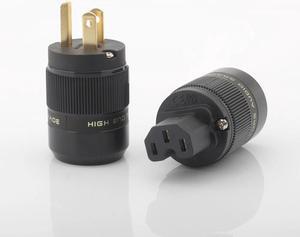 1pair Gold plated US Power connector US Power plug AC US power cable DIY plug