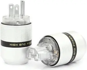 Hi End Audio Aluminum Rhodium Gold Plated Power Plug Connector+IEC Female Plug(T- Rhodium US Pair)