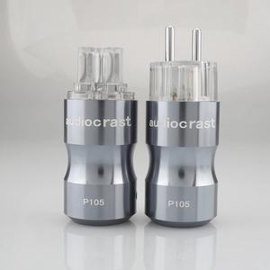 Hifi audio Rhodium Plated 24K Gold plated Transparent EU power plug Audio power plug HIFI Power supply socket(TR-male female)