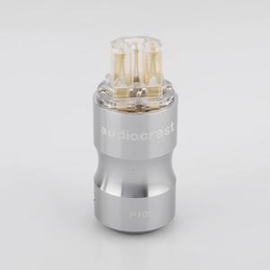 Hifi audio Rhodium Plated 24K Gold plated Transparent EU power plug Audio power plug HIFI Power supply socket(TG-female only)