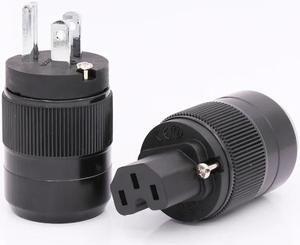 one pair Rhodium-Plated AC US Power Plug + IEC Connector US version