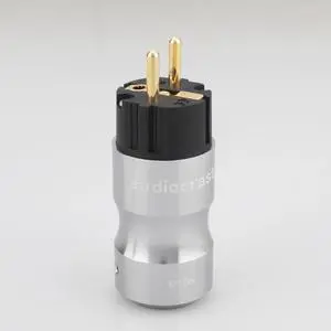 pair P105BG 24k Gold plated Power connetor Europe EU Power Plug IEC Audio Connector(One Male)