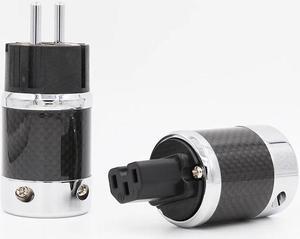 CFT Pair Audio Grade Carbon fiber EUR power connector Power plug for audio power cable
