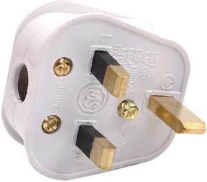 HI-End UK AC power cable Power Plug Connector UK 3 Pin Switch 250V 13A AC Power Plug(White)