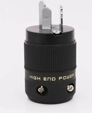 2PCS Rhodium Plated AU Mains Power Plug Male Copper Connector Cable