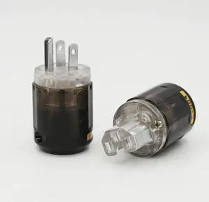 P004+C004 Rhodium Plated US Power Plug HIFI US ac power cord plug+IEC Female Connector