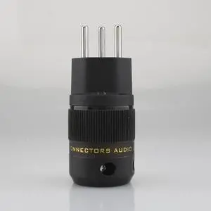 HIFI Switzerland power plug gold plated AC power plug, 10A/250V 15A/125V Audio Grade Power Connector HIFI Swiss Plug(Rhodium male)