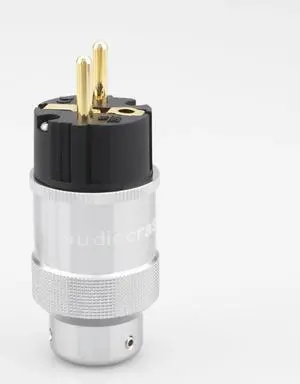 Power Plug EU Power Connector HIFI Power Plug 24k Gold Plated male female DIY Mains Power Cable Plug(Schuko male plug)