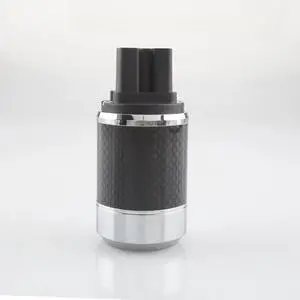 Pair Hi-end Carbon Fiber Rhodium Plated AC Power cable IEC female connector Hifi 2 pins EU EUR power Plug socket(female)