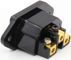 Hifi audio AC IEC Inlet female 24K Gold plated for hifi amp chassis 1 pcs