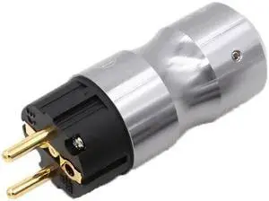 power EU version 24k gold plated power plug Audio power plug HIFI Power supply socket(black male)