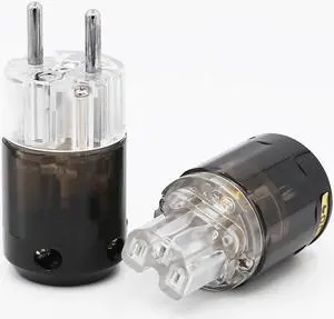 One pair P-004E/ C-004 Rhodium Plated EU Power Plug for audio power cable