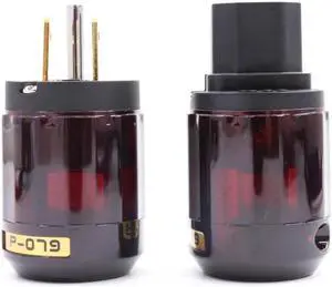 P-079 Gold Plated US Power plug + C-079 IEC Connector For audio DIY power cable 1 pair