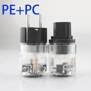 PE PC Rhodium Plated Audio grade Power Connector AC Power plug Female Power Plug rhodium plated Power plug(PE Plus PC)