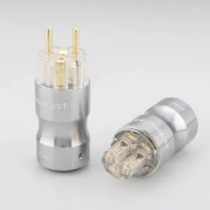1 Pair P105 HI-End Gold Plated Power Mains Connector HIFI AC Power Plug DIY Power Cable(1 Pair Gold Plated)