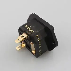 FI-03G Fused IEC Socket/Connector Gold  Plated Power socket
