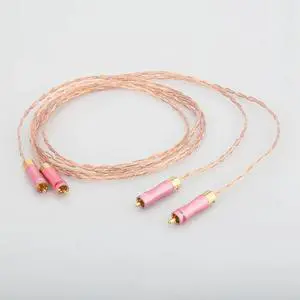 Audiocrast 6N OCC Copper analogue phono cable HIFI Interconnect RCA Length: 1.5m